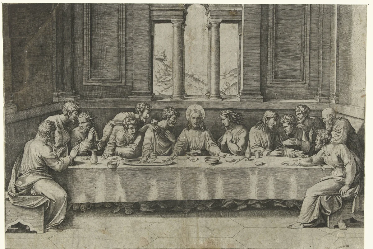 Laatste avondmaal by Unknown, print, 1515-1516