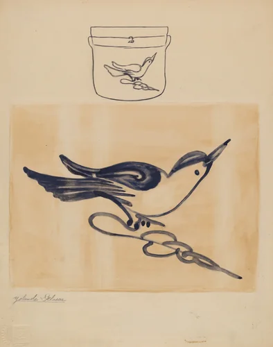 Crock by Yolande Delasser, index of american design, 1938