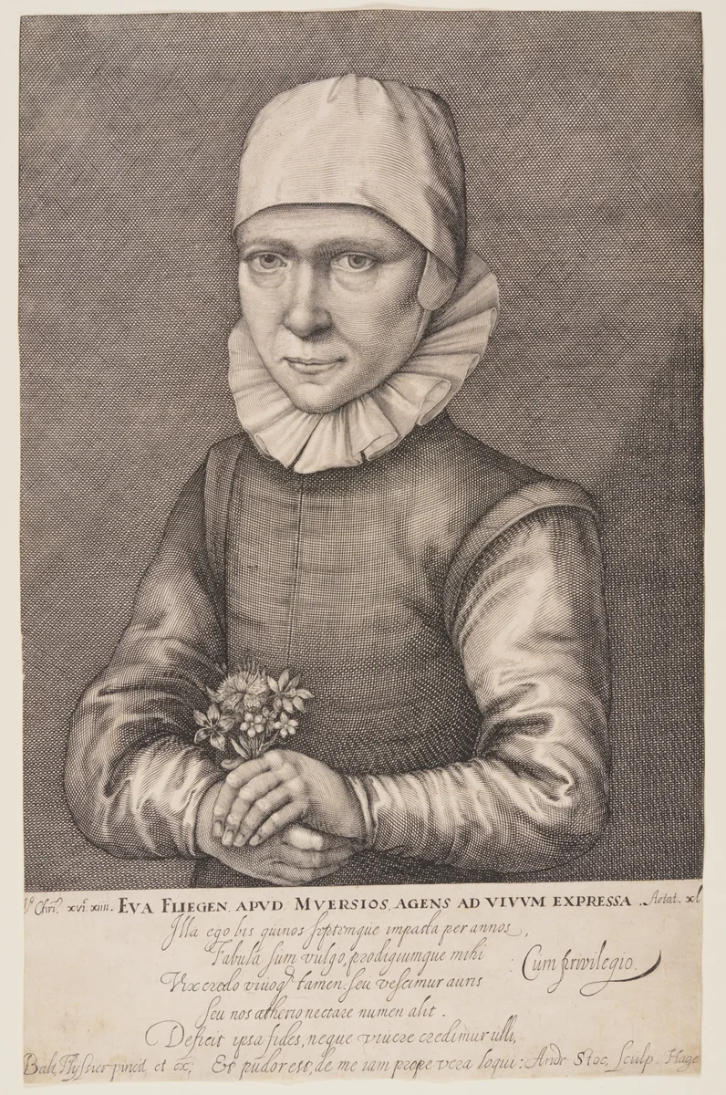 Eva Fliegen van Meurs by Andries Jacobsz. Stock, print, 1614