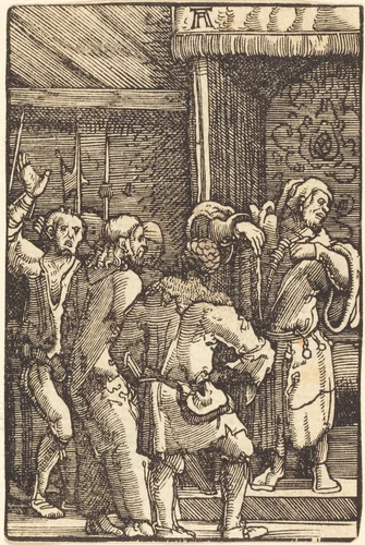 Christ before Caiaphas by Albrecht Altdorfer, print, 1513