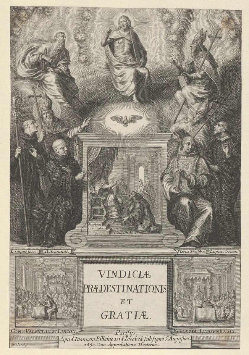 Frontispiece for Vindicae Predestinationis et Gratiae by Grégoire Huret, print, 1650