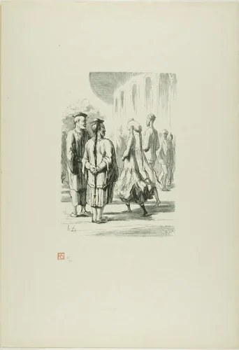 At the Universal Exhibition: Who are the real Chinese? by Charles Maurand, print, 1867