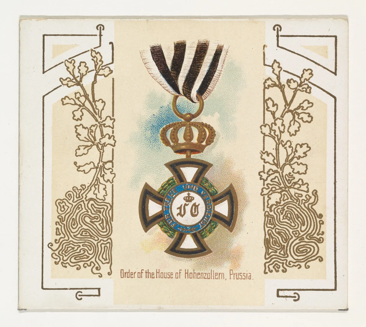 Order of the House of Hohenzollern, Prussia, from the World's Decorations series (N44) for Allen & Ginter Cigarettes by Allen & Ginter, print, 1890