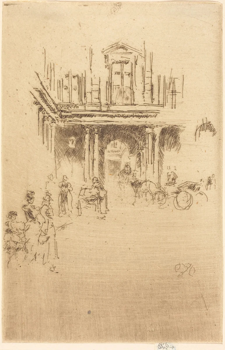 A Corner of the Palais Royal by James McNeill Whistler, print, 1883-1886