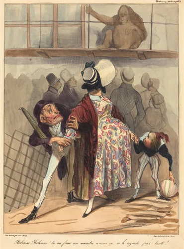 Bobonne... ne le regarde pas tant! by Honoré Daumier, print, 1836