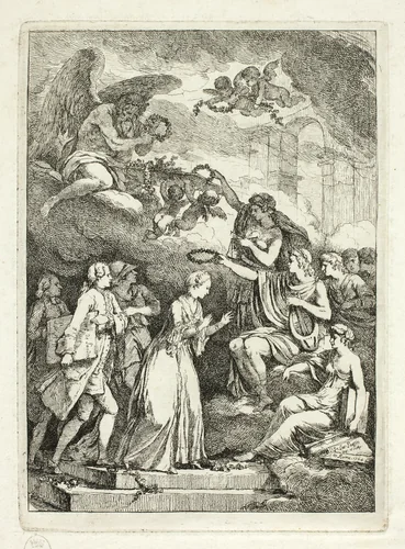 Plate from, Nella Venuta by Etienne de Lavallée-Poussin, print, 1764
