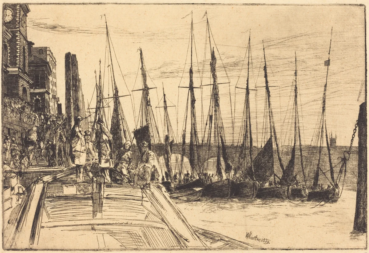 Billingsgate by James McNeill Whistler, print, 1859