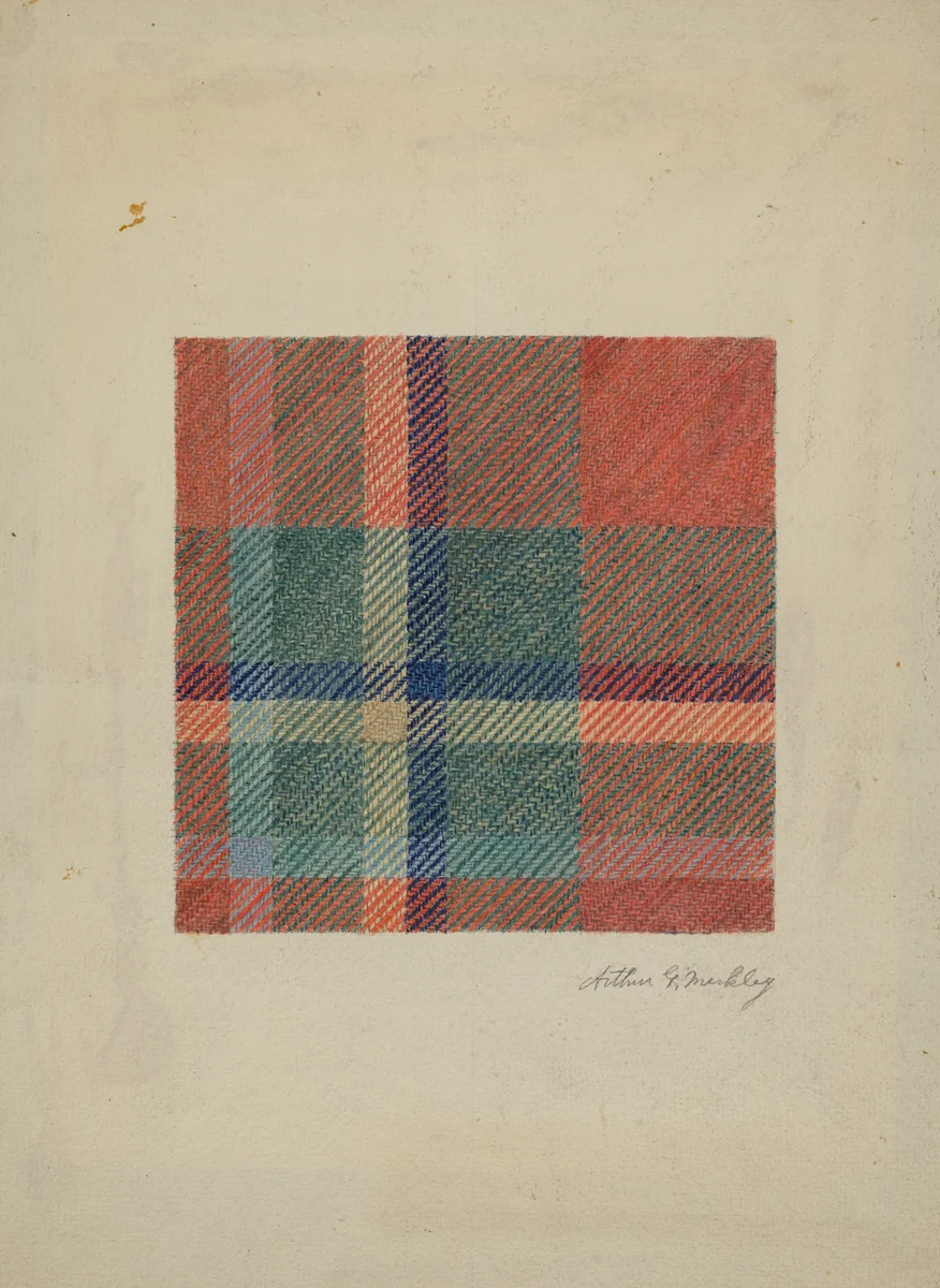 Plaid Woolen Blanket by Arthur G. Merkley, index of american design, 1938