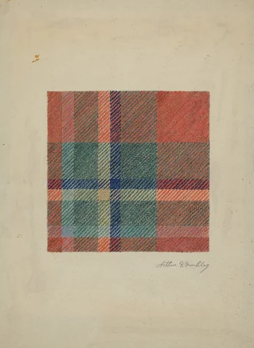 Plaid Woolen Blanket by Arthur G. Merkley, index of american design, 1938