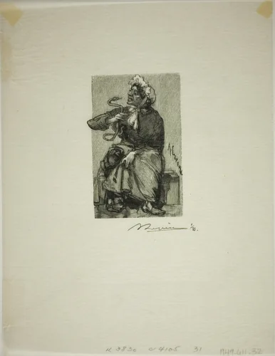 Serpent Merchant by Louis Auguste Lepère, print, 1908