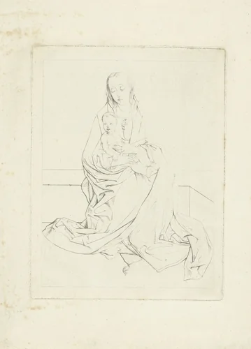 Studie van een Madonna met kind by Nicolaas Cornelis de Gijselaar, print, 1802-1829