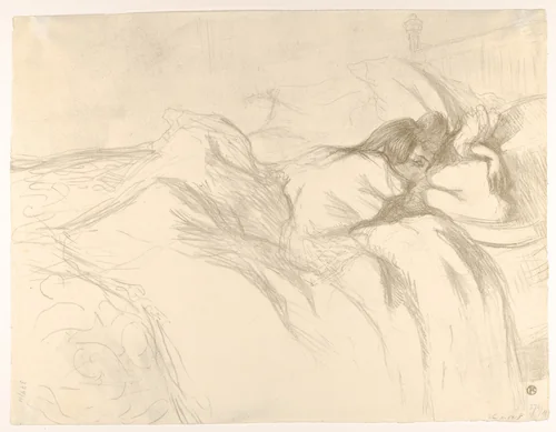 Waking Up, from "Elles" by Henri de Toulouse-Lautrec, print, 1896