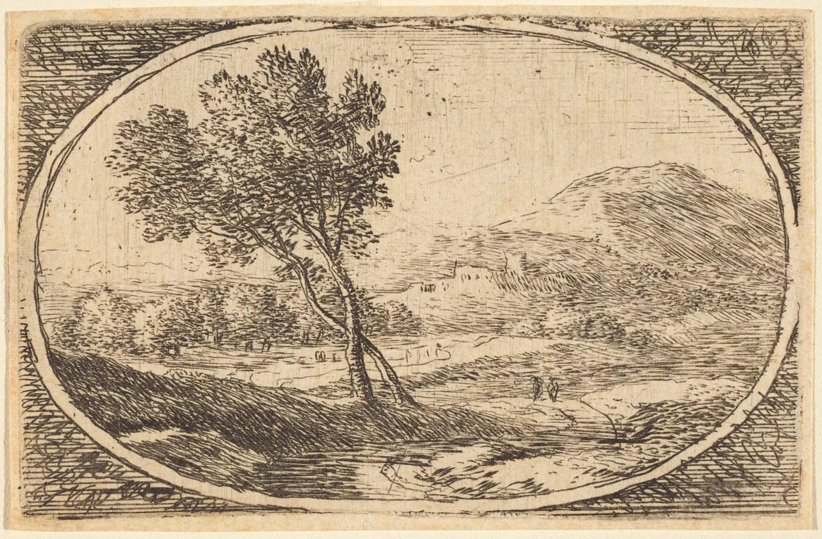 A Landscape with a Great Tree by Herman van Swanevelt, print, 1552-1615