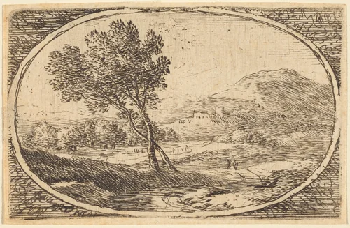 A Landscape with a Great Tree by Herman van Swanevelt, print, 1552-1615