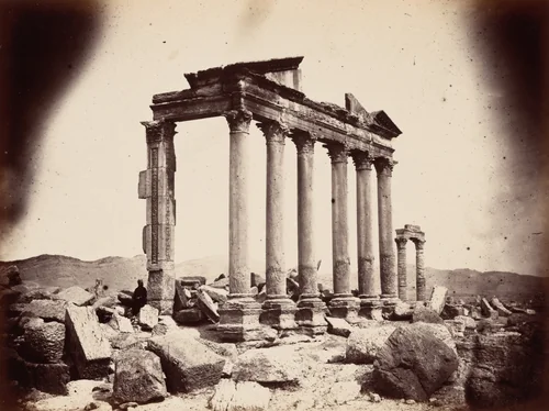 Mausolée à l'Extrémité Ouest de la Colonnade, Palmyre (Mausoleum at the Western End of the Colonnade, Palmyra) by Louis Vignes, photograph, 1864