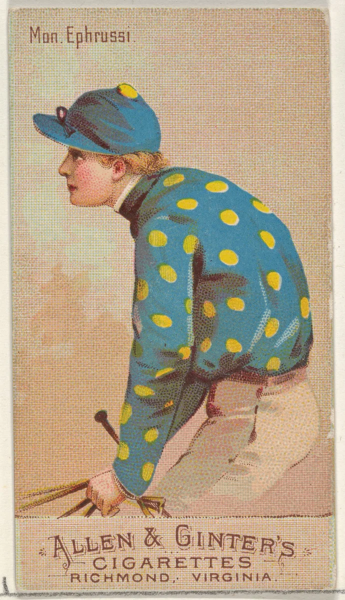 Mon. Ephrussi, from the Racing Colors of the World series (N22b) for Allen & Ginter Cigarettes by Allen & Ginter, print, 1888