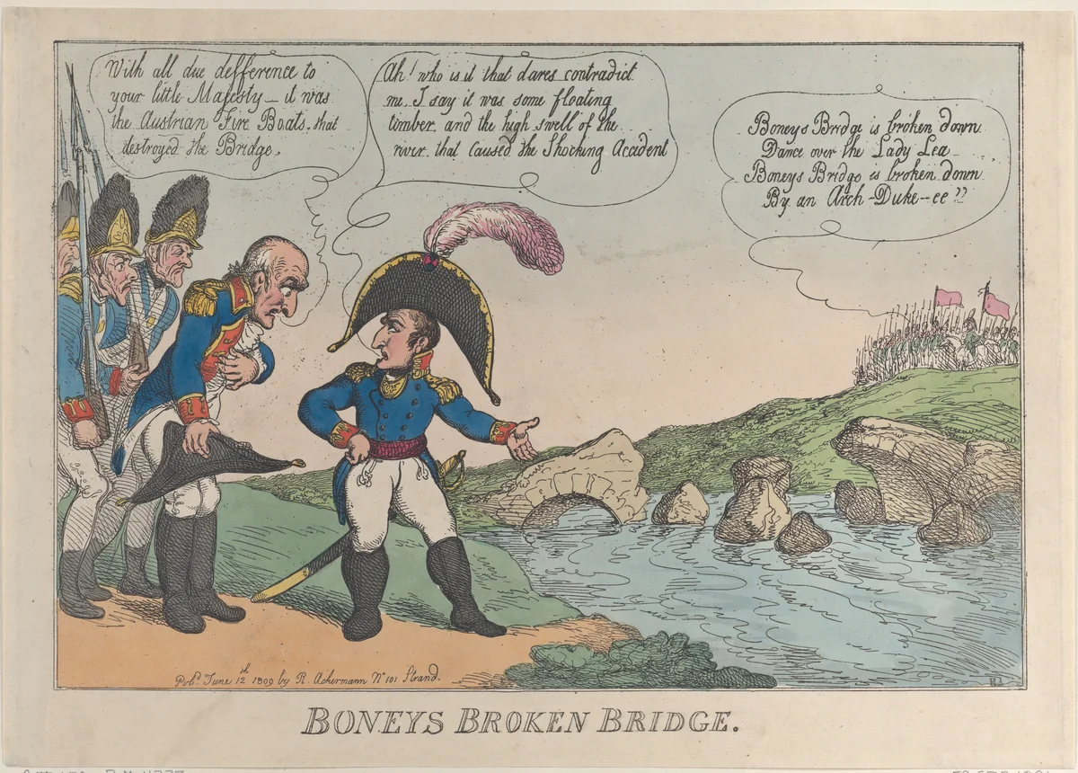 Boneys Broken Bridge by Thomas Rowlandson, print, 1809