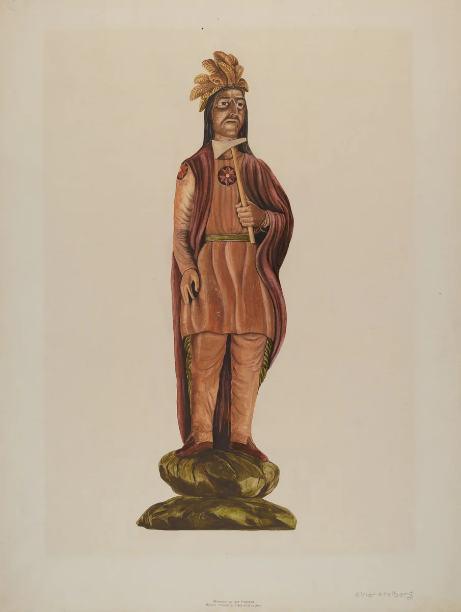 Cigar Store Indian by Einar Heiberg, index of american design, 1937