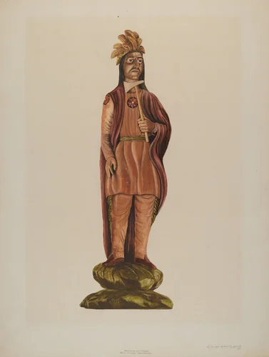 Cigar Store Indian by Einar Heiberg, index of american design, 1937
