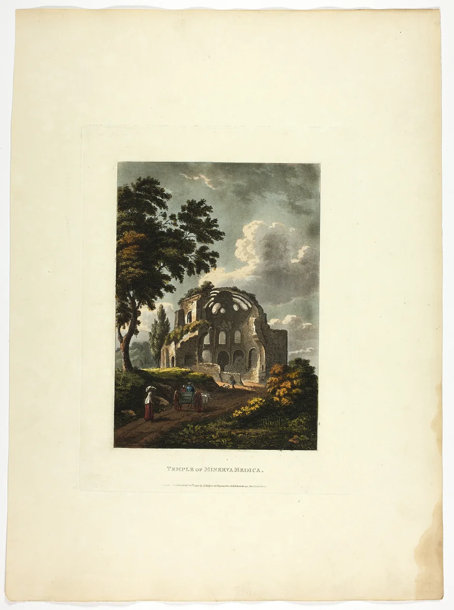 Temple of Minerva Medica, plate twenty-five from the Ruins of Rome by M. Dubourg, print, 1798