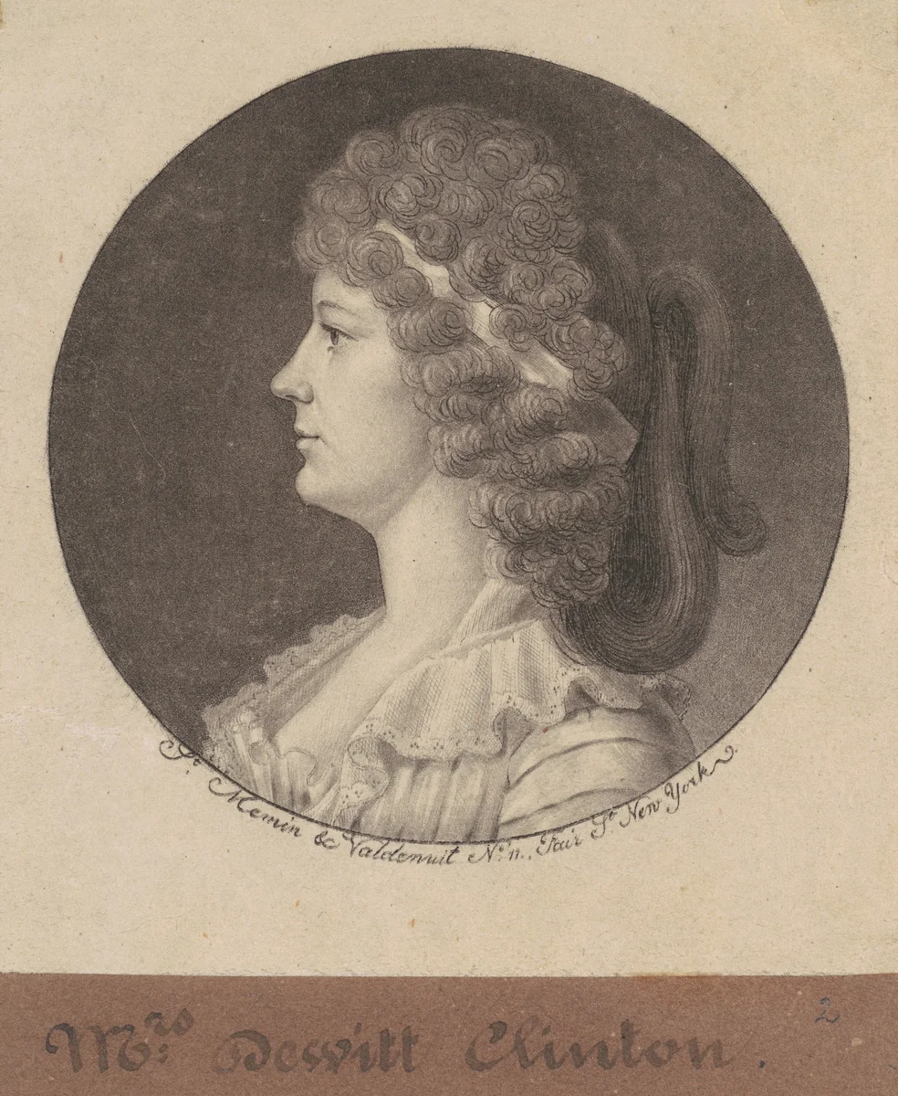 Maria Franklin Clinton by Charles B. J. Févret de Saint-Mémin, print, 1797