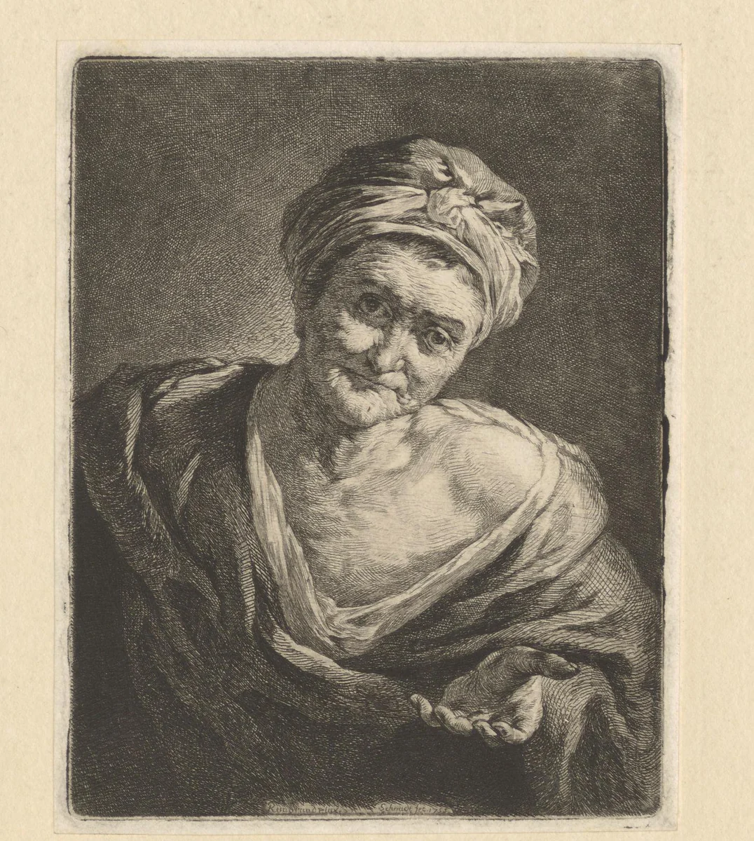 Bedelaar by Georg Friedrich Schmidt, print, 1755