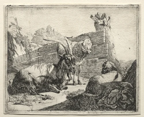 The Hedgerow by Johann Heinrich Roos, print, 1665