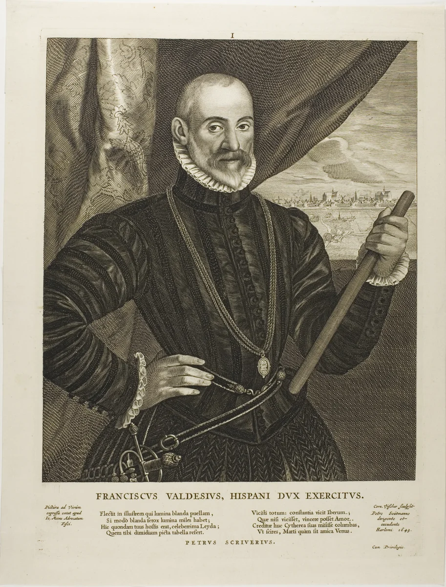 Francisco Valdes, Spanish commander, plate 1 from Quatuor Personae by Cornelis Visscher, print, 1649