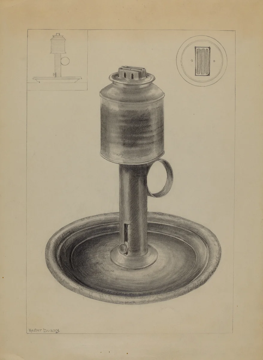 Lamp by Hester Duany, index of american design, 1936
