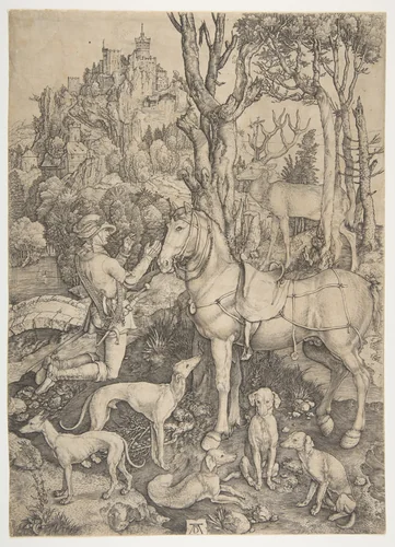 Saint Eustace by Albrecht Dürer, print, 1501