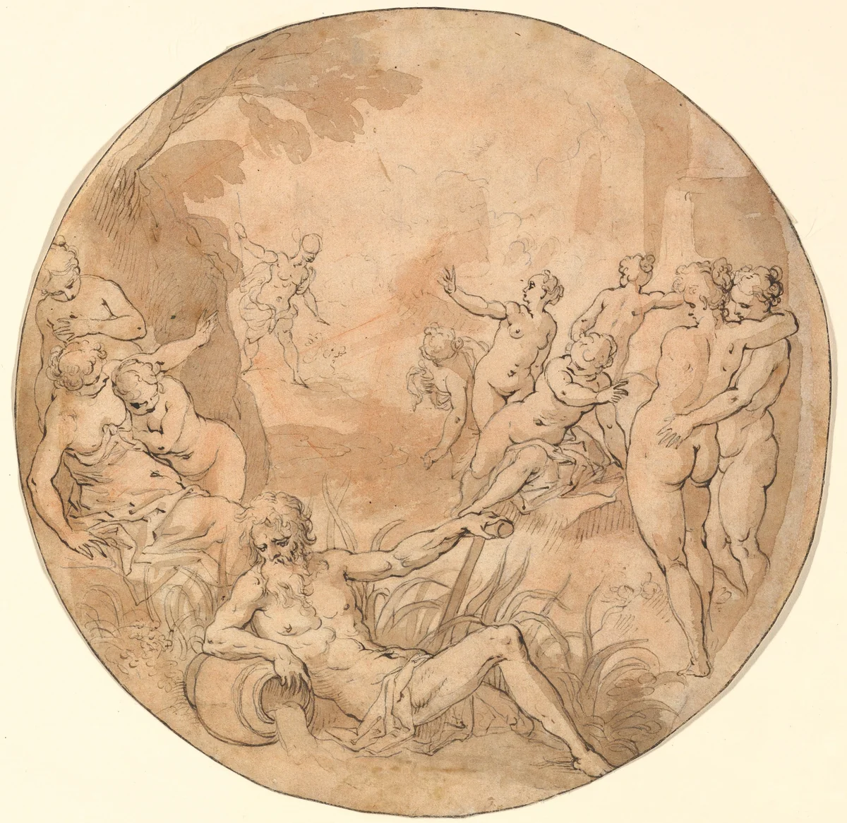 Diana Surprised at her Bath by Hans Rottenhammer, drawing, 1610