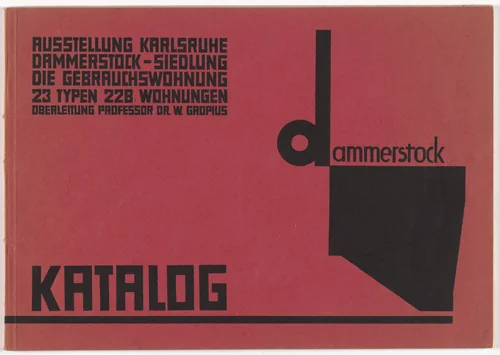 Catalogue for the exhibition Dammerstock Housing Estate: The Functional Dwelling (Dammerstock-Siedlung: Die Gebrauchswohnung) by Kurt Schwitters, design, 1929