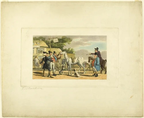 Doctor Syntax Sells Grizzle, from The Tour of Doctor Syntax by Thomas Rowlandson, print, 1808-1813