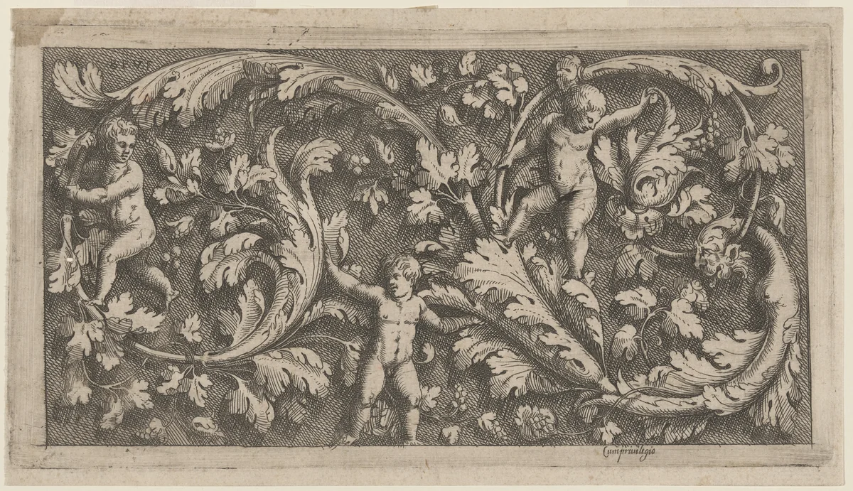 Panel of Ornament by Giovanni Battista Pittoni, print, 1561