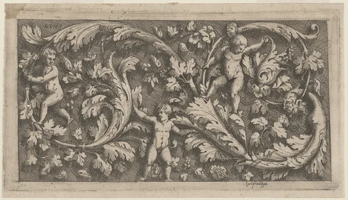 Panel of Ornament by Giovanni Battista Pittoni, print, 1561