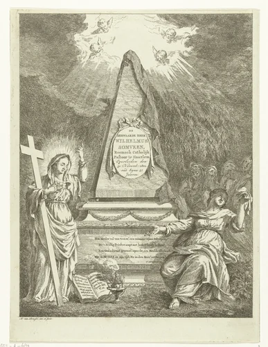 Monument voor Wilhelmus Somveen by Hermanus van Brussel, print, 1802-1804