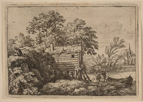 Fisherman's Hut by Allart van Everdingen, print, 1645-1656