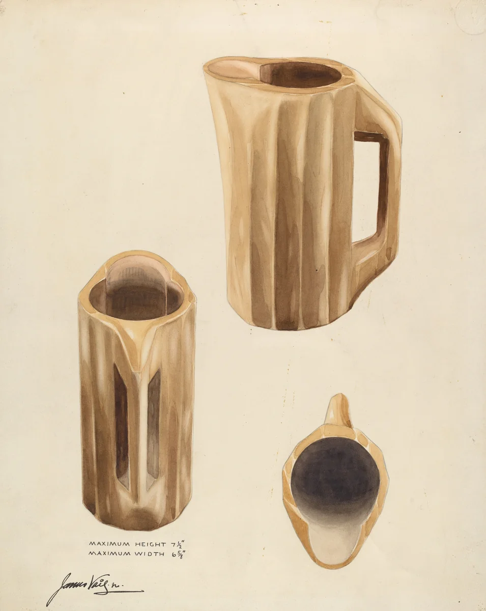 Bishop Hill: Pitcher by James H.C. Vail, index of american design, 1936