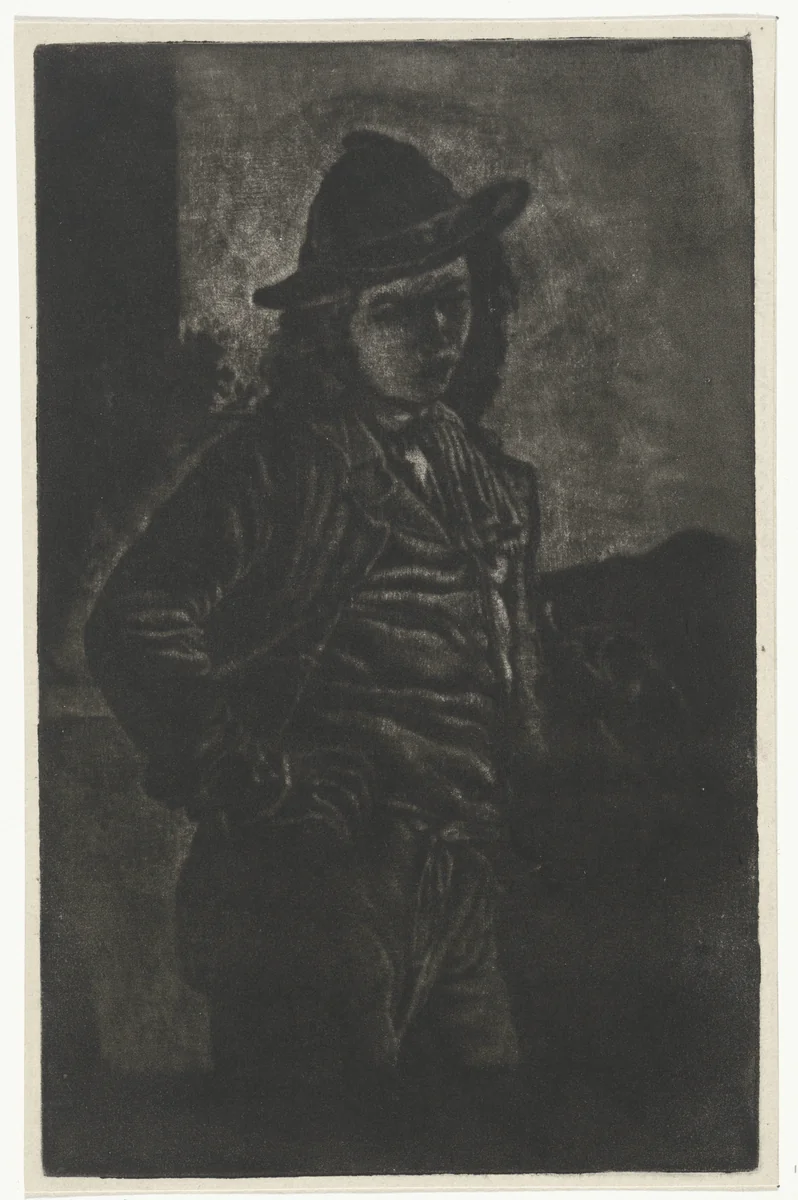 Staande jongen met een fluit by Eberhard Cornelis Rahms, print, 1854-1907