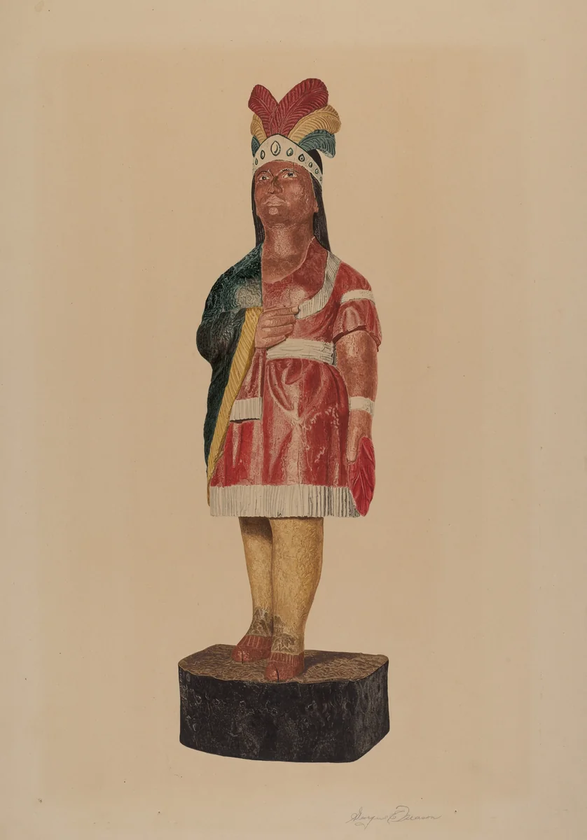 Cigar Store Indian by Georgine E. Mason, index of american design, 1939