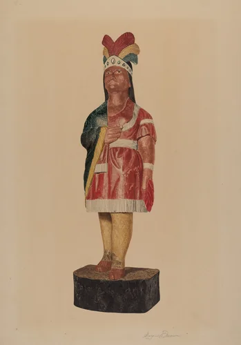 Cigar Store Indian by Georgine E. Mason, index of american design, 1939