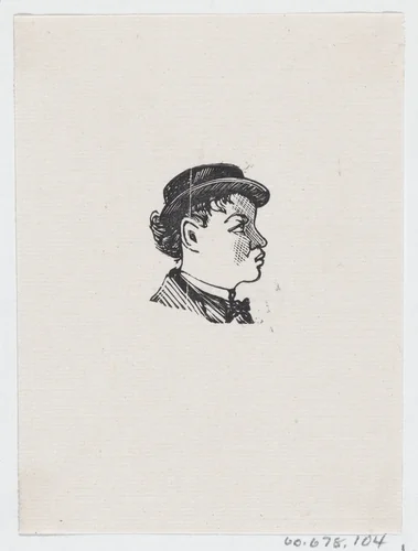 A profile of a boy with a hat looking to the right by José Guadalupe Posada, print, 1875-1885