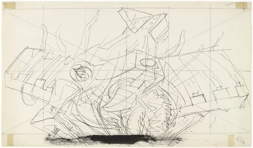 Study for Dive Bomber and Tank by José Clemente Orozco, drawing, 1940