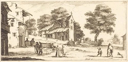 A Church by Jacques Callot, print, 1635