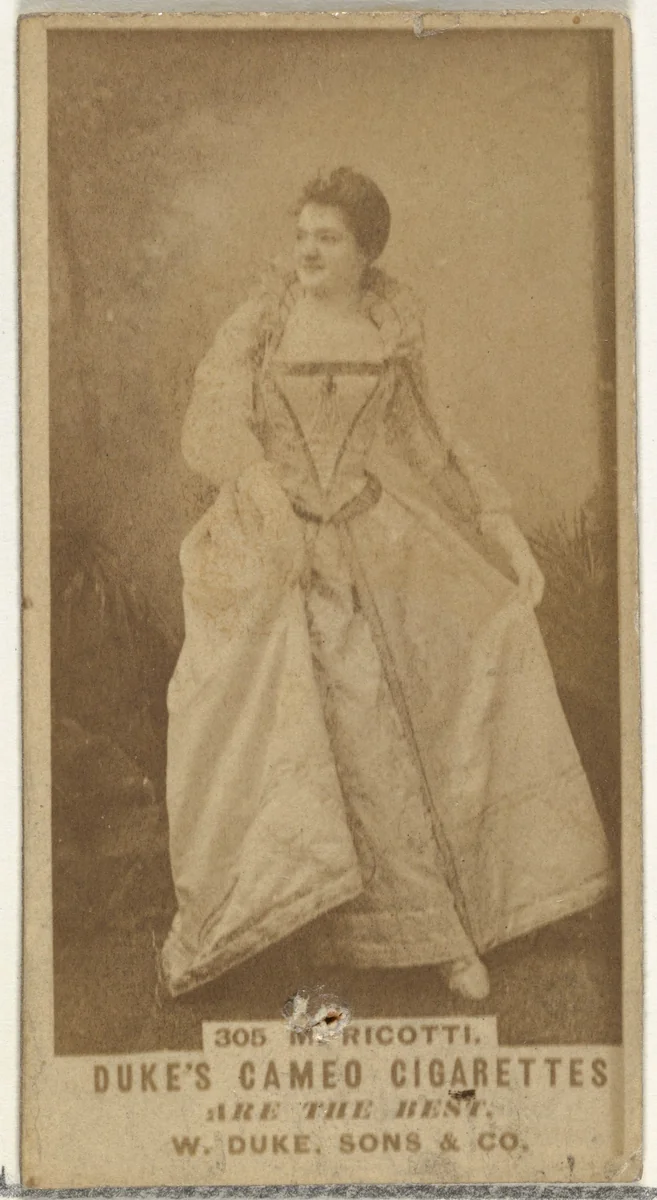 Card Number 305, M. Ricotti, from the Actors and Actresses series (N145-5) issued by Duke Sons & Co. to promote Cameo Cigarettes by W. Duke, Sons & Co., photograph, 1880-1889