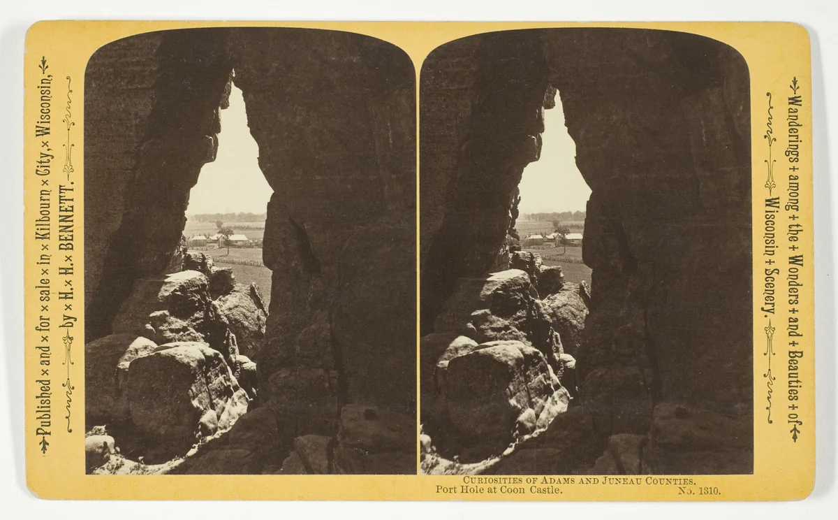 Port Hole at Coon Castle, No. 1310 from the series "Curiosities of Adams and Juneau Counties" by Henry Hamilton Bennett, photograph, 1870-1908
