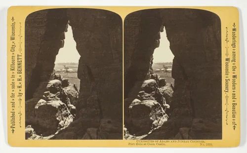 Port Hole at Coon Castle, No. 1310 from the series "Curiosities of Adams and Juneau Counties" by Henry Hamilton Bennett, photograph, 1870-1908
