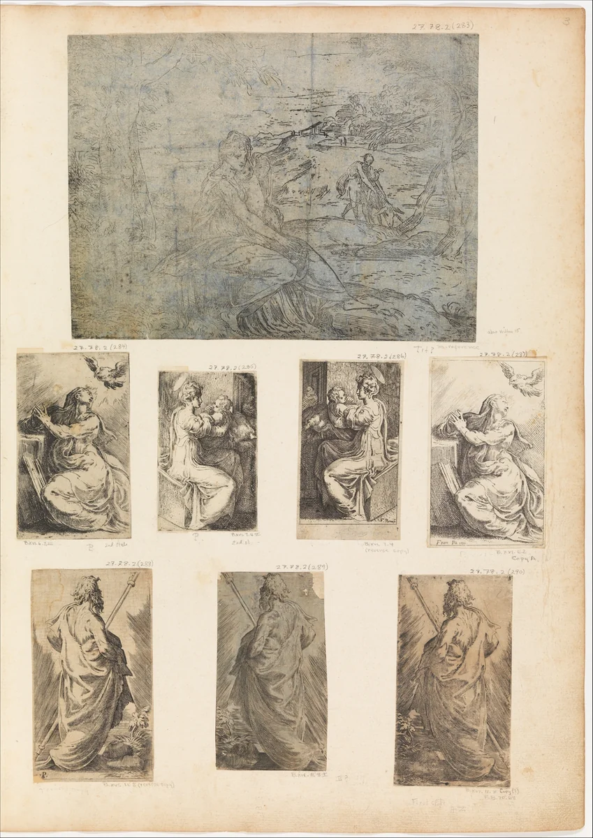 Annunciation by Parmigianino, print, 1503-1540