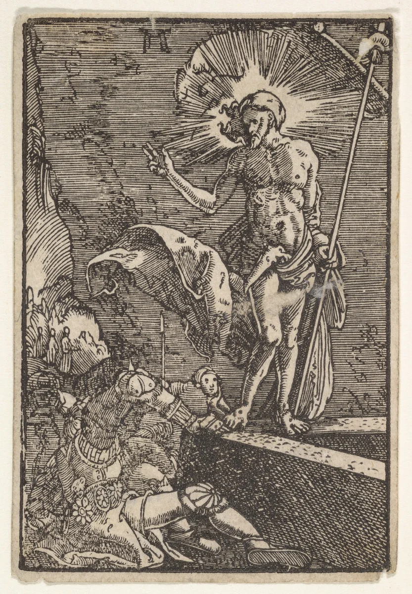 The Resurrection, from "The Fall and Salvation of Mankind Through the Life and Passion of Christ" by Albrecht Altdorfer, print, 1508-1518
