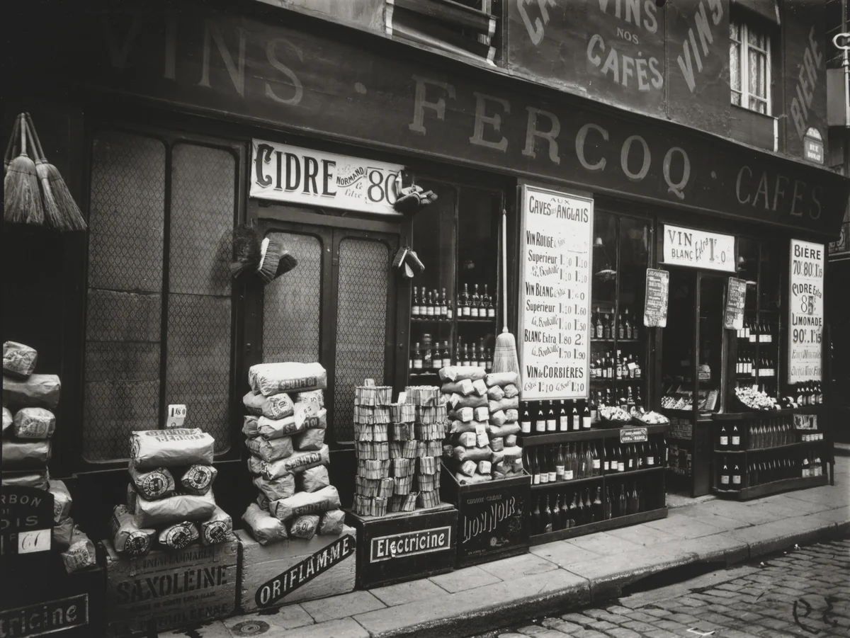 Marché des Carmes, Place Maubert, Paris by Eugène Atget, photograph, 1871